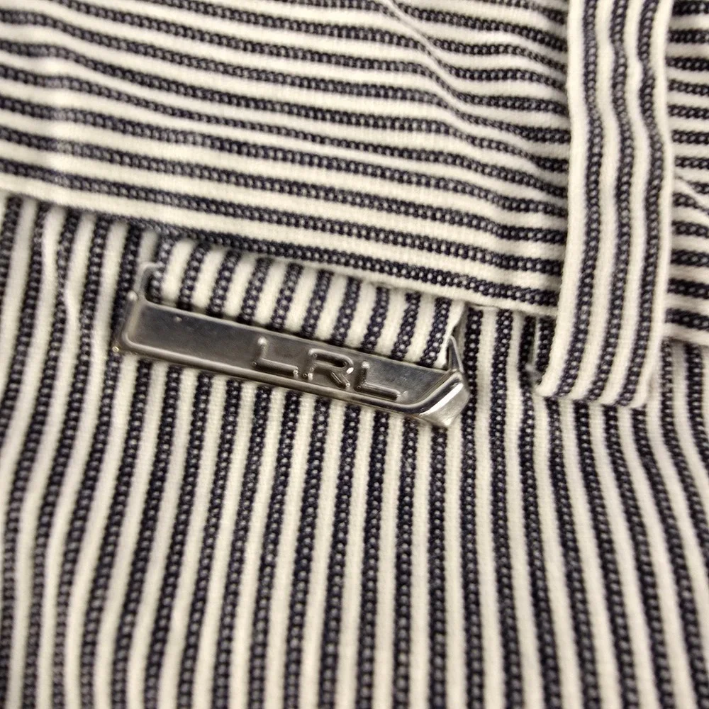 Lauren Ralph Lauren Active Womens Navy White Pinstripe Shorts Size 8 S0607